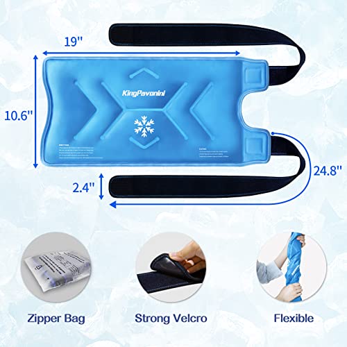 KingPavonini XXL Knee Ice Pack Wrap Around Entire Knee, 1 Pack, Sky-Blue - style: Sky-blue