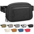 Fanny Packs for Women Crossbody Belt Bags, Waist Pack with Front Pocket - color: A-Black, size: Double Layer