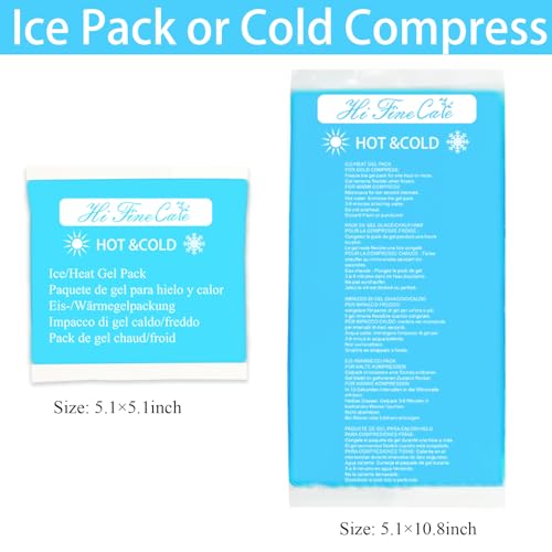 Gel Ice Packs, Cold Packs for Injury Recovery, Cold Compress for Pain Relief, Hot Cold Pack Relieves Inflammation, Arthritis for Headache, Ankle, Neck (Blue (4 Pack), 5×5 inch (13×13cm))
