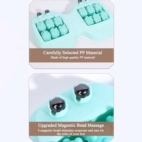 Foot Massage Roller Ergonomic Portable Magnetic Beads Massage Tool Care - color: Green