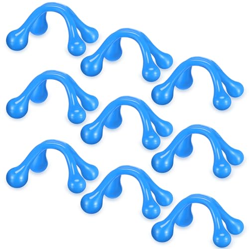 Liliful 9Pcs Palm Massage Tool Handheld 4 Point Deep Tissue Massager, Blue - color: Blue