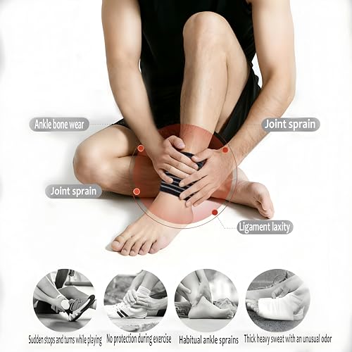 Achilles Compression Bandage for Ankle Pain, Achilles Tendonitis Relief, Achilles Tendonitis Brace for Women and Men, Achilles Tendon Support Wrap (Black) - color: Black