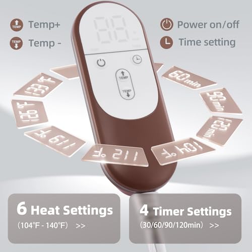 VALGELUIK Heating Pad for Back Pain Relief, 12"x24" Electric Heat Pad Gifts - color: Brown, size: 12 Inch x 24 Inch