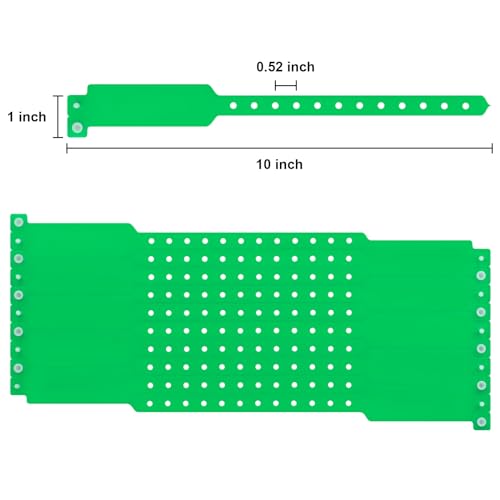 100pcs Vinyl Wristbands, Disposable Waterproof Wristbands(Color : Green) - color: Green