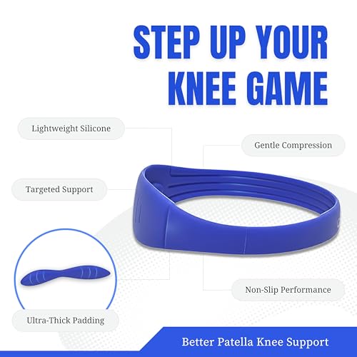 COOLSET Patella Band Knee Strap - 2 Pack Patellar Tendon Support Strap for Knee Pain Relief - Non-Slip Knee Brace for Jumper’s Knee, Tendonitis, Basketball, Running - Men, Women, Youth w/ Travel Bag (Blue) - color: Blue