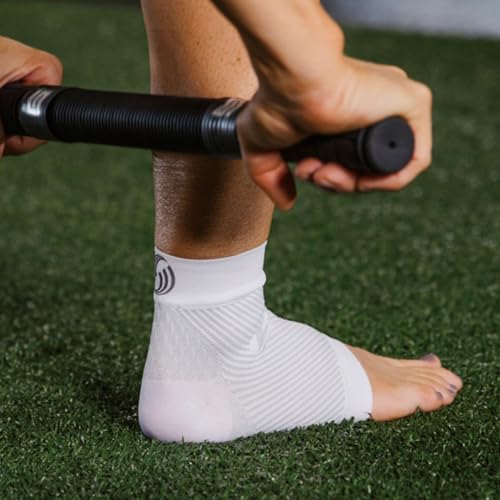 OrthoSleeve FS6 Foot Bracing (Single Sleeve) treats Plantar Fasciitis, Achilles Tendonitis and relieves heel pain in a soft, moisture-wicking fabric - color: Natural, size: Large