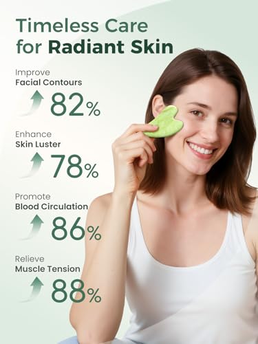 Gua Sha Facial Tools, Natural Jade Stone Guasha Tool for Face Acupuncture Therapy Trigger Point Treatment, Gua Sha Scraping Massage Tool - color: Green, size: 1PCS