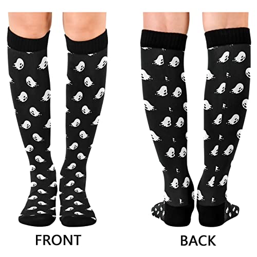 Wusikd Heartbeat Symbol Compression Socks for Women and Men Circulation Black Long Socks for Athletic Running 1 - color: Ghost