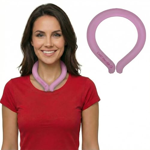 CoolTimeUSA Neck Cooling Tube - Reusable Neck Ice Ring Cooler Wrap, Pink - color: Pink
