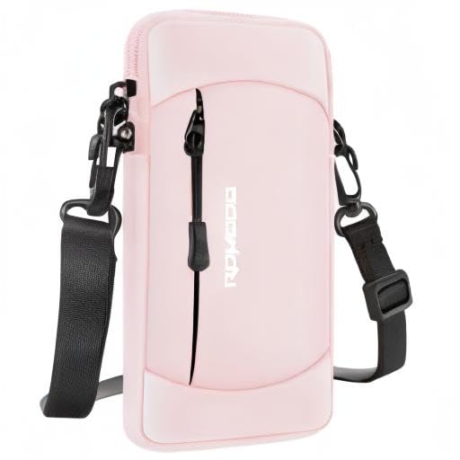 Arm Phone Holder for Running, Crossbody Bag 2-in-1, 7.5 Inch Pink - color: 07-Pink + Black Strap