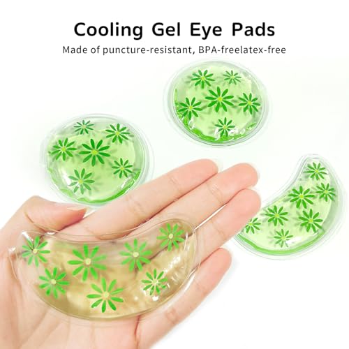 4PCS Gel Eye Ice Pack Set Reusable, Cold and Hot Compress for Eyes - color: Leaves