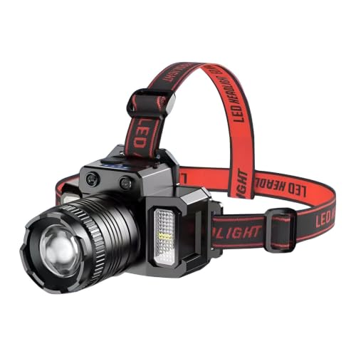 Headlamp Flashlight, Ultra-Light Bright LED Rechargeable Headlight with USB Cable, 5 Light Mode, Motion Senser and Adjustable Angle and Zoom Modes for Outdoor Camping Running Hiking Fishing