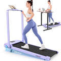 FUNMILY Upgrade Walking Pad Folding Treadmill with 12%/15% Incline & Handle Bar, 3.5HP Foldable Under Desk Compact Treadmills for Home/Office/Gym, 400+lb Capacity, Shock Absorption - color: Noble Purple