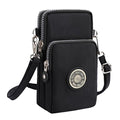ZGMYC 3-Layers Cellphone Pouch Wristlet Purse Waterproof Sports Armband Shoulder Bag Wallet - color: Black