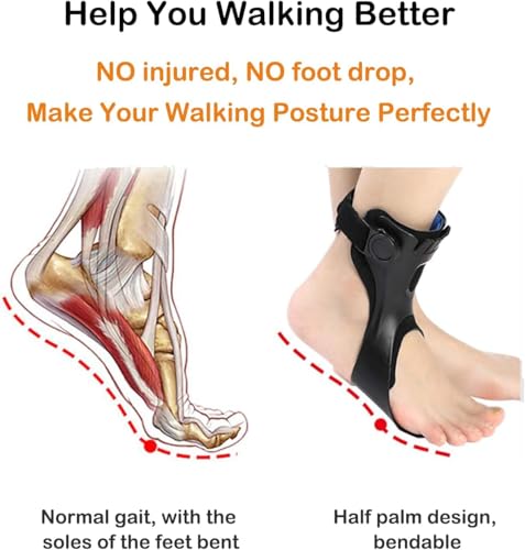 AFO Drop Foot Brace, Upgraded Medical Foot Up Ankle Foot Orthosis Support with Inflatable Airbag for Hemiplegia Stroke Shoes Walking Foot Stabilizer (Left, Small)