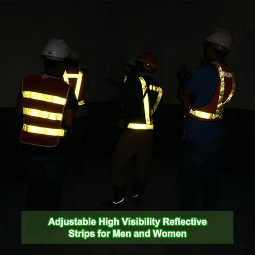 PATIKIL Reflective Safety Vest, Hi-Vis Safety Vests, Adjustable High Visibility Reflective Strips for Traffic Control - color: Dark Blue