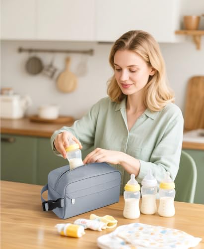 Small Insulated Lunch Bag: Reusable Small Lunch Box, Mini Soft Cooler Bag - color: Gray