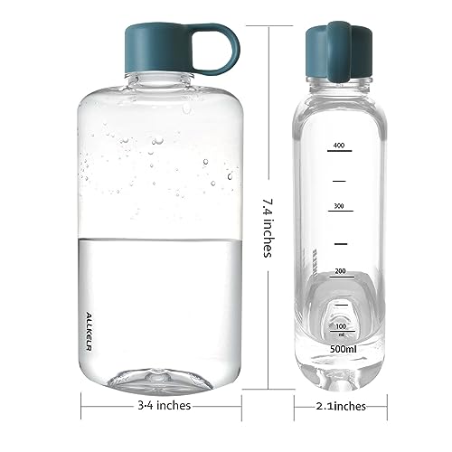 Portable Flat Water Bottle, 16.9 oz, Blue - color: Blue, size: 16.9 Ounces