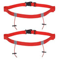 PATIKIL Elastic Triathlon Running Belt, 2 Pack Adjustable Race Number Belt Race Belt Bib Holder with 6 Energy Gel Loops for Marathons Racing Cycling, Red - color: Red
