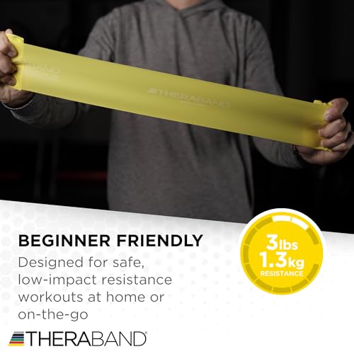 THERABAND Resistance Bands Set, Elastic Bands for Exercise & Physical Therapy, Strength Training for Upper & Lower Body Fitness - size: 3 Pack, style: Non-Latex Beginner