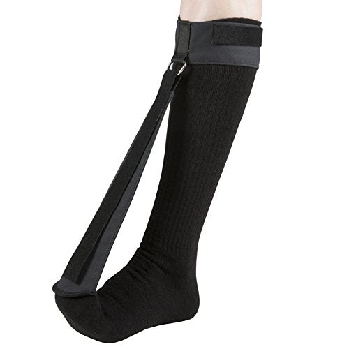 OTC Night Sock, Plantar Fasciitis, Achilles Tendonitis, Step Arch Tight Calf Muscle Support, Black, Large - color: Black, size: Large