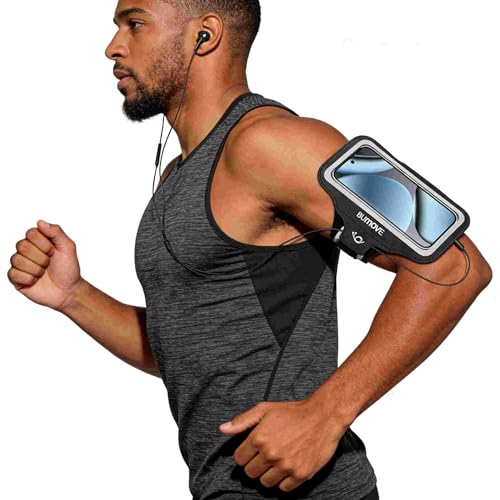 Running Armband Phone Holder with Headset Locker Fits up to 6.3" - size: G6.3"