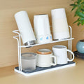 Bottle Drying Rack, Cup Drying Rack,Tumbler Drying Rack with Drain Tray (White) - color: White