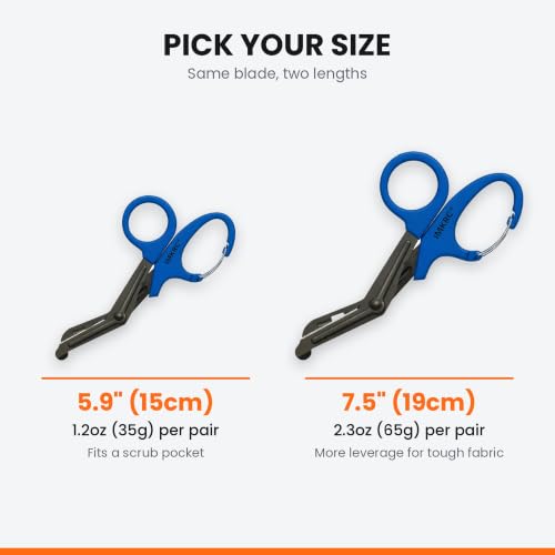 Trauma Shears 2 Pack with Clip, Nurse Scissors (Black & Brown, 19cm) - color: Black & Brown, size: 19cm