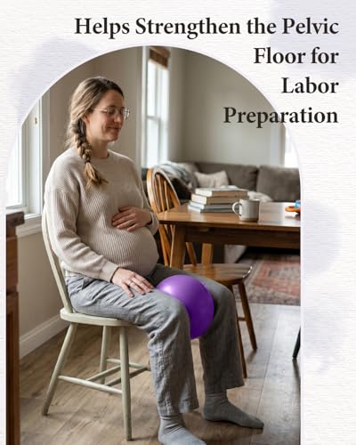 Trideer 9 Inch Pilates Ball with Inflation Straw, Small Exercise Yoga Ball - color: Purple