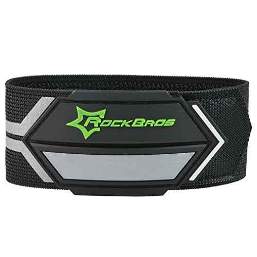 ROCKBROS Bike Pants Strap Bicycle Cycling Pants Cuff Band Reflective Wrist Ankle Bands for Outdoor Sports(2 PCS) Black Silver