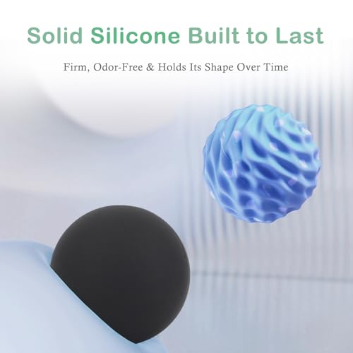 Silicone Massage Ball Set, 2 Pack Smooth & Textured with Mesh Bag - style: Smooth & Wave-Texture Set