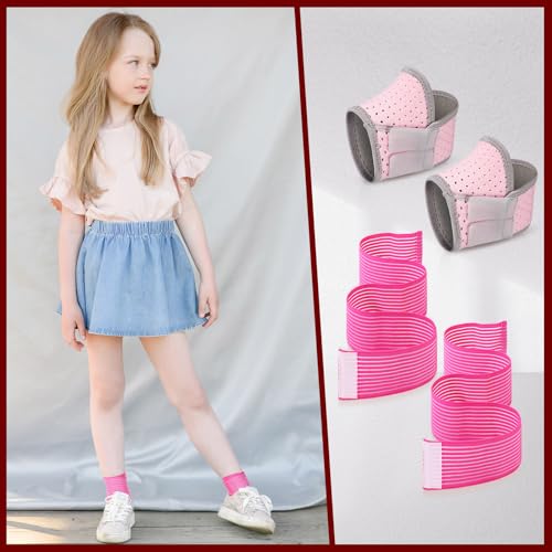 Junkin 2 Pairs Kid's Ankle Support Brace, Neoprene Sleeve, Pink - color: Pink
