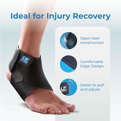 LP 768CN Adjustable Ankle Stabilizer Brace for Men & Women - color: Blue, size: S