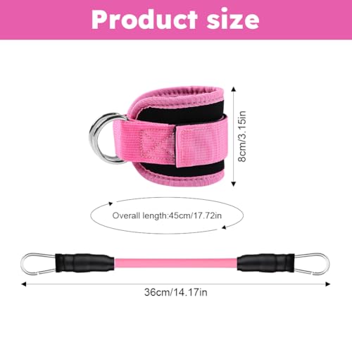 Ankle Resistance Bands with Cuffs, Elastic Resistance Band Set with Storage Bag Glutes Workout Equipment, Leg Butt Training Exercise Equipment for Kickbacks Hip