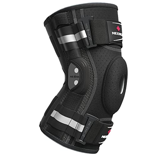 NEENCA Professional Knee Brace, Adjustable Hinged, with Removable Side Stabilizers, Strong Stability for Joint Pain Relief, Arthritis, Meniscus Tear, ACL, PCL, Runner, Sports - size: XXX-Large