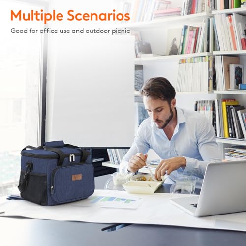 Lifewit Insulated Lunch Box for Men, Lunch Bag Cooler Women, 32-Can 20L - color: Dark Blue, size: Large(15L)