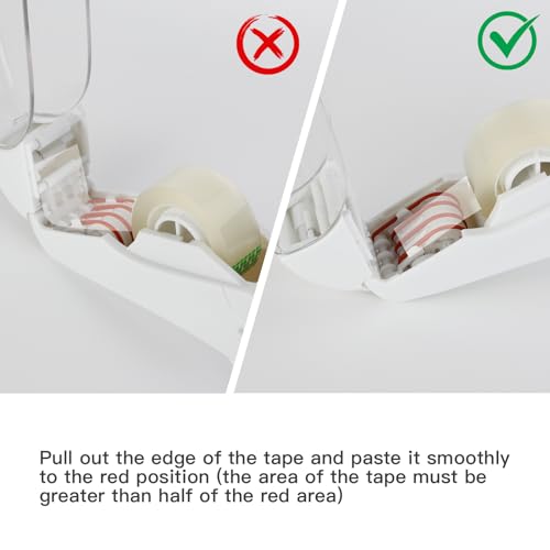 Eagle Automatic Tape Dispenser, Handheld & Portable Design, Office Tape Gun, One-Handed Operation with Safety Blade for Office, Home, DIY or Packaging (Includes 2 Free Tapes)(Snowy White) - color: Snowy White