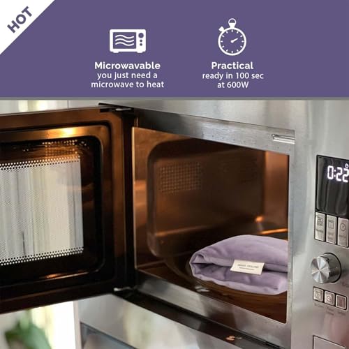 Microwavable Heating Pad with Lavender & Flaxseed, Hot & Cold Therapy, Heat Pad for Back, Neck, Shoulder, Knee, Leg & Menstrual Cramp Relief, Washable Cover, Mini Lavender Bag Gift, One Size Fits All - color: Purple