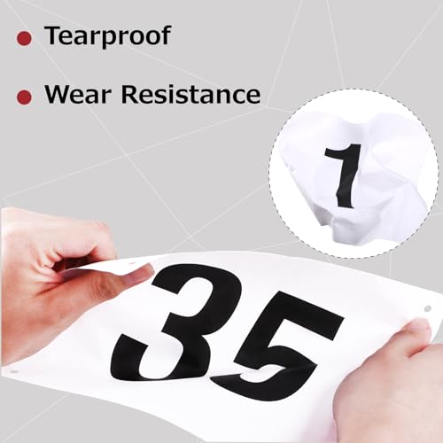 Azarxis Running Bib Competitor Numbers with Safety Pins, Tyvek Tearproof Waterproof 4"x7" / 6"x7.5" for Marathon Races Events - color: #02 [6"x7.5"] Numbers 001-100