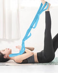 10 Loop Yoga Stretching Strap for Physical Therapy - Non-Elastic Exercise Band for Pilates, Yoga, Stretching for Women & Men - color: Light Blue