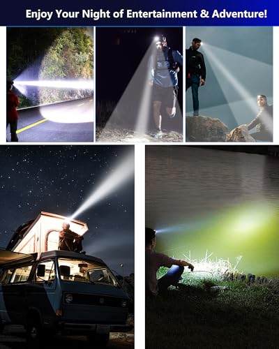 Headlamp Rechargeable, 120,000LM Super Bright LED Head Lamp Flashlight