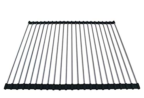 Ahyuan Roll up Dish Drying Rack Over The Sink Kitchen Roll up Sink Drying Rack Portable Dish Drainer Foldable Dish Drying Rack (Black, 20.5''X16.9'') - color: Black, size: Rectangle 20.5 inches x 16.9 inches