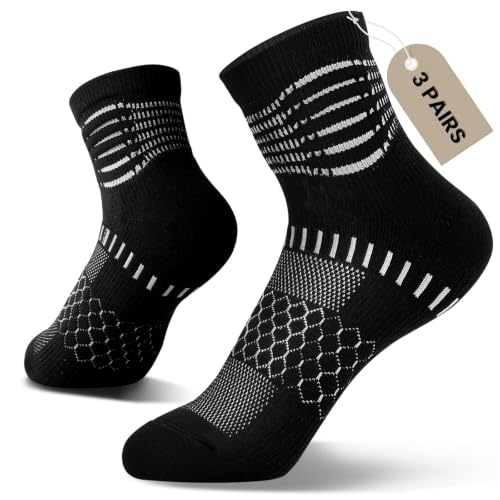 IRAMY Ankle Compression Socks Women Men Plantar Fasciitis Relief 3/5 Pairs - color: Black(3 Pairs), size: Medium