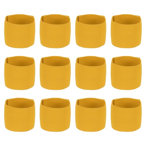 Soccer Captain Armband Elastic Wrist Arm Bands Adjustable Player Team Leader Anti-Slip Badge Sports Accessories - color: Golden Yellow
