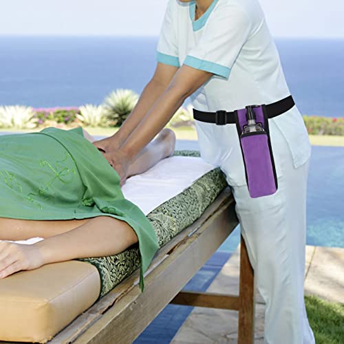 Massage Oil Holster, Adjustable and Durable Massage Holster, Bag only, Bottle not Included - color: purple