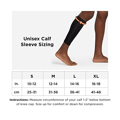Tommie Copper Compression Calf Sleeve, Unisex, Breathable, Muscle Support - size: Large