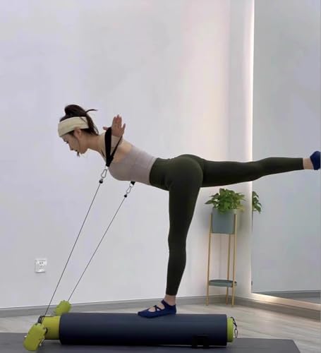 Pilates Bar, Fitness, Balance Strength and Agility Training Equipment, Roller Multifunctional Mini Core Bed Yoga Open Back Training, Waist, Abdomen, Legs, Buttocks and Arms Training Equipment
