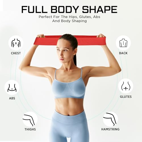 Lenwen 12 Pcs Fabric Resistance Bands Bulk - color: Red