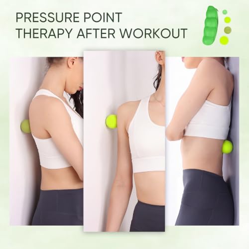 Soft & Firm Massage Lacrosse Ball Set, 4 Sizes for Myofascial Release - color: 2 Firm Green + 2 Soft Neon Lime