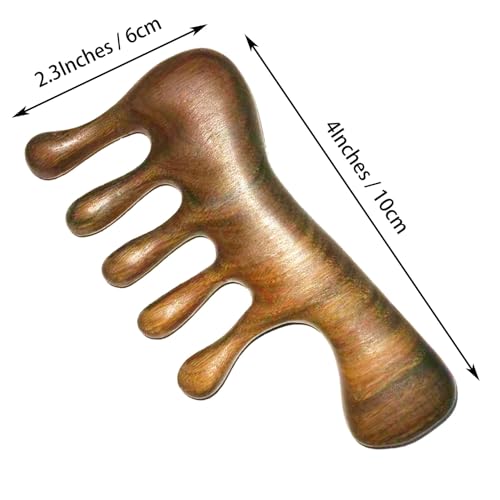 OULIGET Wood Gua Sha Massage Tools Set,Scraping Scalp Massage Comb,Natural Wooden Gua Sha Tool,Scraping Tool. (Handle Wooden Comb) - style: Handle Wooden Comb